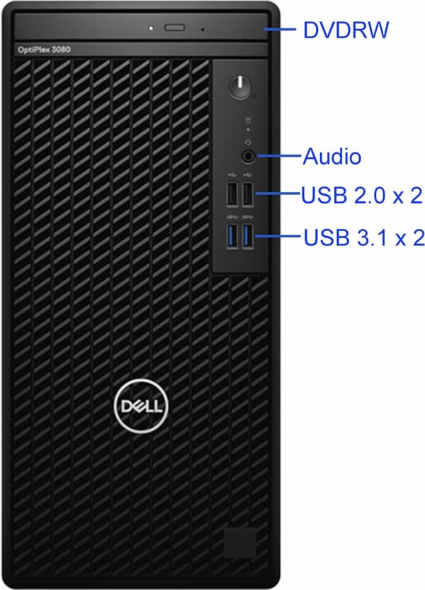 DELL OPTIPLEX 3080 i5 10500 12 CORE 10 GENERAZIONE SSD 256GB PIU' HARD DISK SATA 500GB RAM 16GB WINDOWS 11 PROFESSIONAL - immagine 4